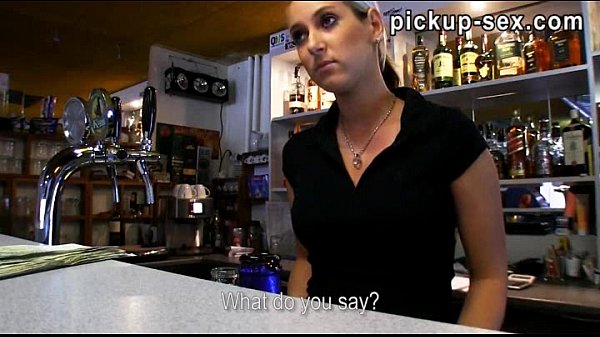 Barmaid Lenka gets screwed by customer and offers him a blowjob for cash