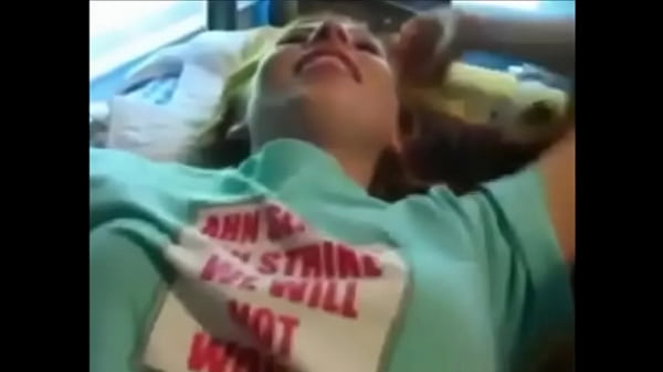 18 year old redhead teen girl blowjob with cumshot on bed filmed with iphone