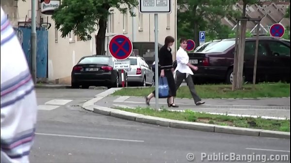 Alexis Crystal public threesome with two guys