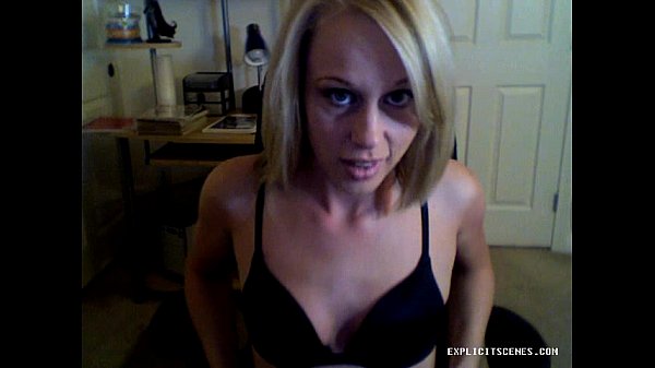 Blonde amateur girl teasing on webcam solo