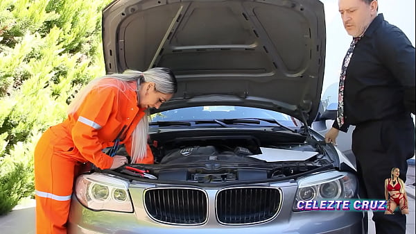 CELEZTE CRUZ gets hot and fucks me on top of the car after fixing my broken overalls