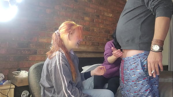 Shy petite girls handjob my huge cock