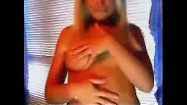 Blonde amateur girl masturbation tease on computer chair