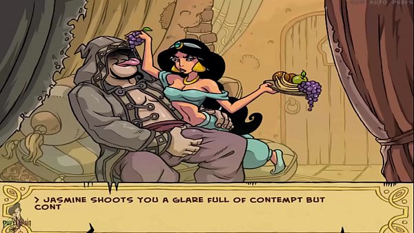 Princess Jasmine cartoon sex training with Genie