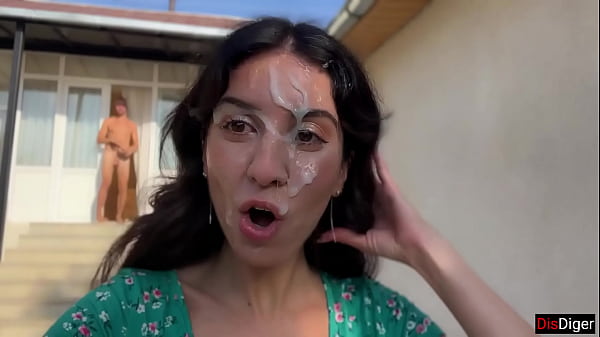 Kit Belove and Katty West's Village Whore Gets Triple Cum on Her Face in Public Cumwalk