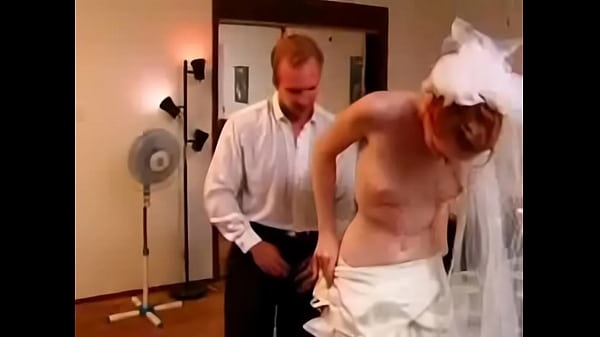 Cherry Chase redhead bride gets cumshot facial from Brandon Iron