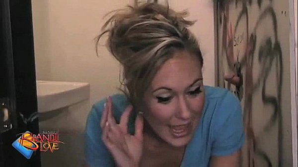 Blonde milf Brandi Love sucks cock in gloryhole