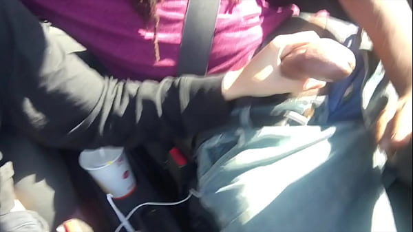 Alaska Zade lesbian friend handjob in car cumshot interracial lesbian sex