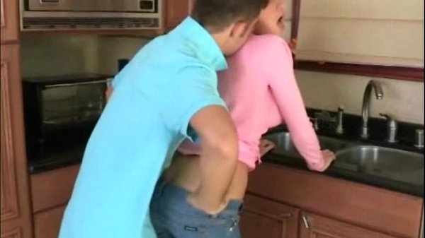 Blonde step mom and teen daughter threesome with big tits