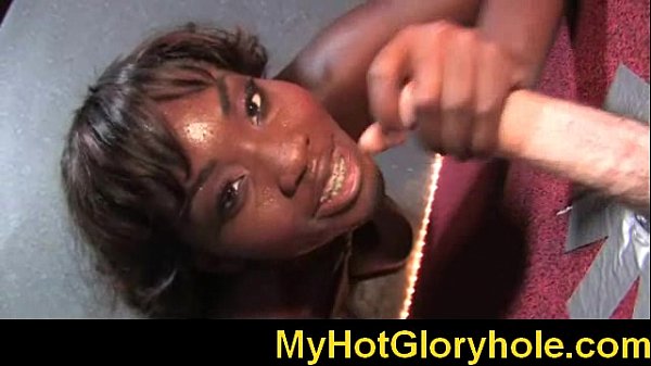 gloryhole blowjob with a sexy babe sucking big cock