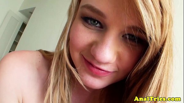 Blonde teen Maci More tries anal for first time in cowgirl POV