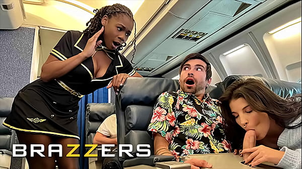 Lucky Fate fucks flight attendant Hazel Grace before LaSirena69 joins
