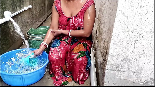 Indian wife fucked by husband after outdoor bath