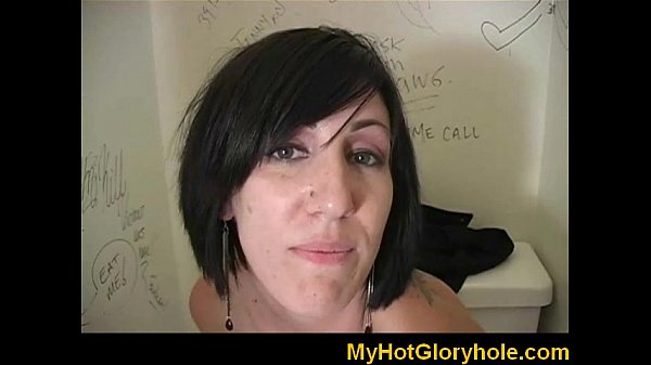 Teen gives deepthroat blowjob at gloryhole