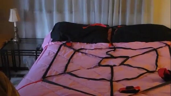 Coachgaa15 tries web restraint system for fetish fantasy