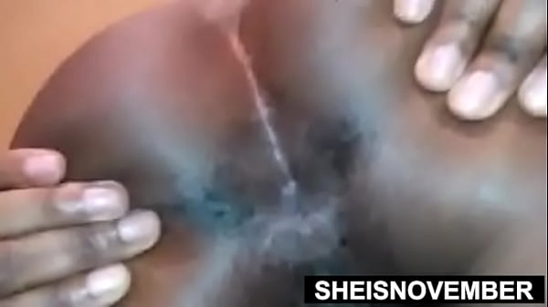 Msnovember spreads hairy black ass in thigh highs