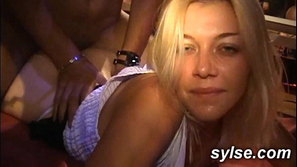 British girlfriends flash and join public orgy in pub