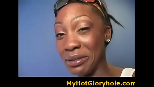 Black girl gives anonymous blowjob at gloryhole