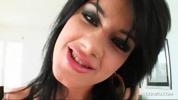 Brunette babe gets assfucked in lingerie on Allgonzohd cam