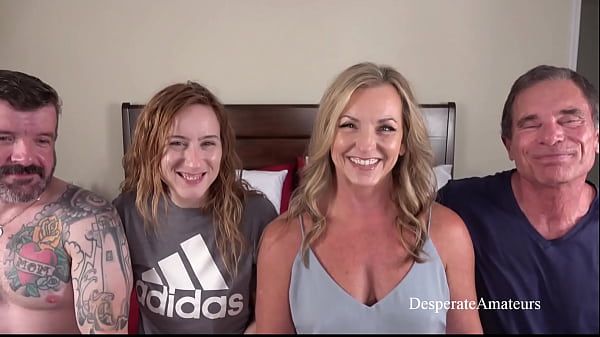 Abby Paradise and Misty Rein's tight milf pussies get wrecked in a rough bareback doggystyle fuck session