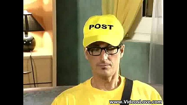 Brunette milf gets fucked by postman