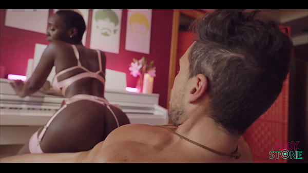 Zaawaadi fucks her wife Ebony in a sensual piano room