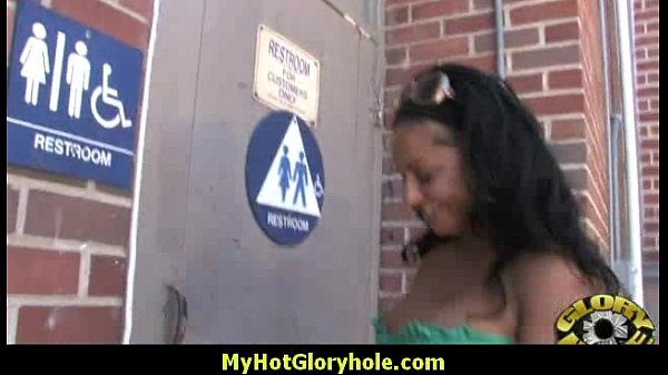 White lady confesses sins at interracial gloryhole with a creampie blowjob