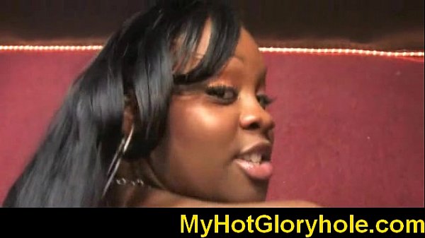 Brown Sugar gives gloryhole blowjobs