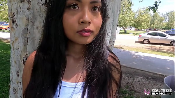 Luna Mills big tits asian teen tries deepthroat for first time