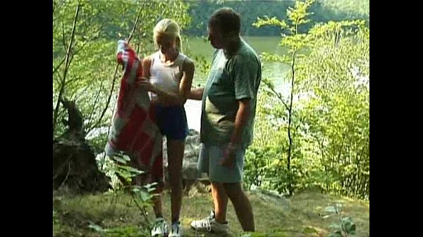 Blonde Camilla Krabbe outdoor anal and cumshot