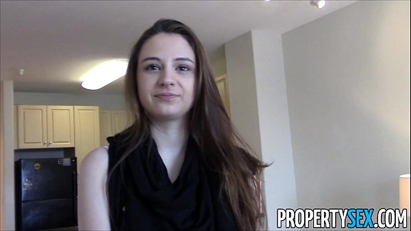 Elektra Rose young real estate agent brunette homemade blowjob and cowgirl sex