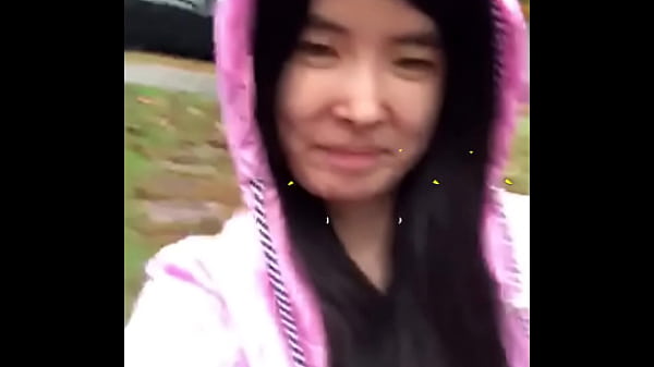 Asian Teen Alexandria Wu gets caught in the rain and strips publicly