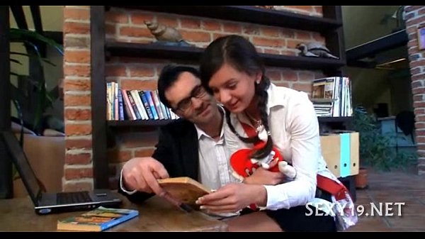 Russian coed gives teacher blowjob