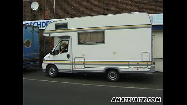 Young amateur girlfriend joins hairy threesome in camping car