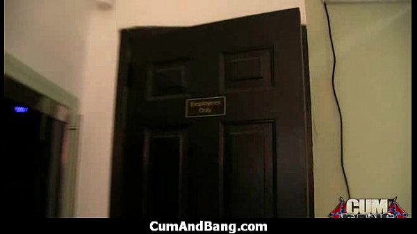 Ebony girl gives a group of white dudes blowjobs