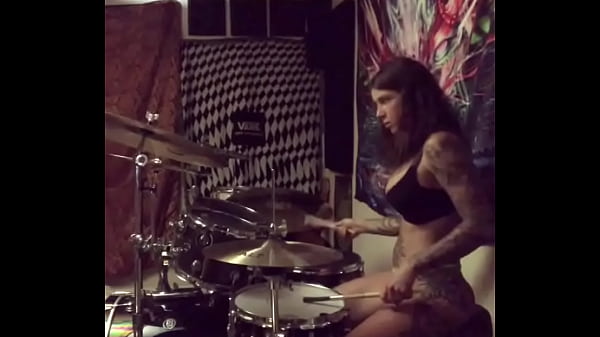 Felicity Feline drums in panties at home