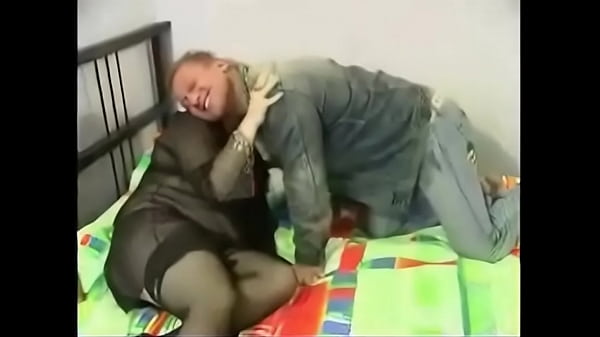 bbw blond granny gets anal creampie in stockings