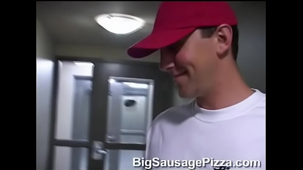 Anita devours big sausage pizza