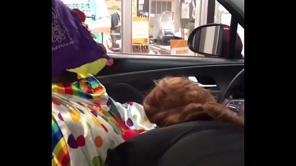 Gibby The Clown gets blowjob at drive-thru