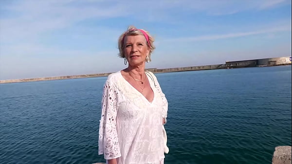 Eva Delage blonde cougar takes on two young lads in France