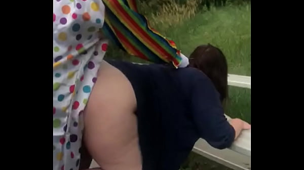 Gibby The Clown fucks a chubby white girl in daylight