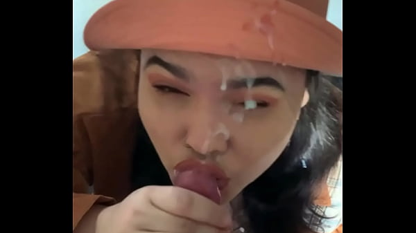 Small dick boyfriend gives huge cumshots during blowjob