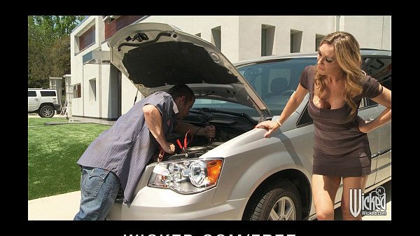 Tanya Tate British milf fucks her car mechanic outside