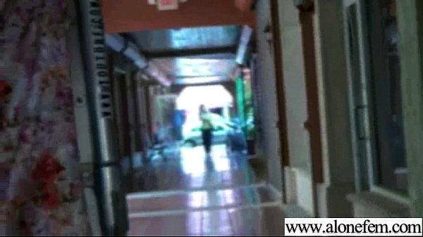 Blonde teen masturbates with vibrator alone