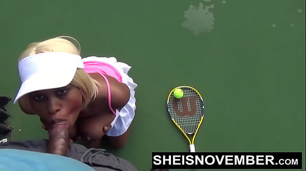 Msnovember loses tennis match to big dick bbc and gives public blowjob