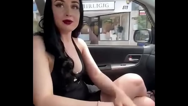 Ellie Louise plays with cucumber in public