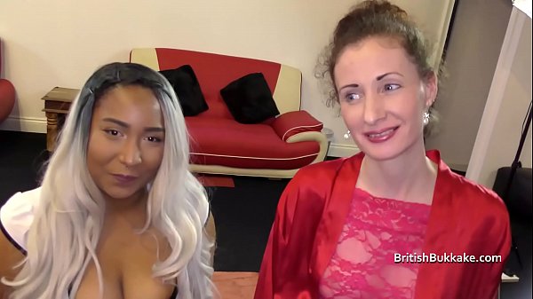 Nervous mid 40s man gets first black lady bukkake facial by Denali Dink Lu