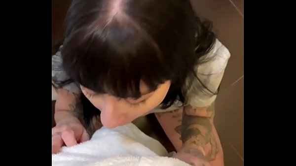 Brunette ex girlfriend shaved and tattooed in homemade bathroom POV missionary sex video