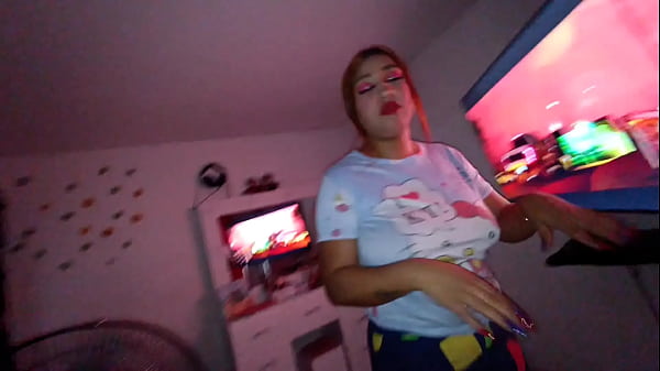 Latina stepbrother catches me in lingerie and fucks me in the bathroom doggystyle