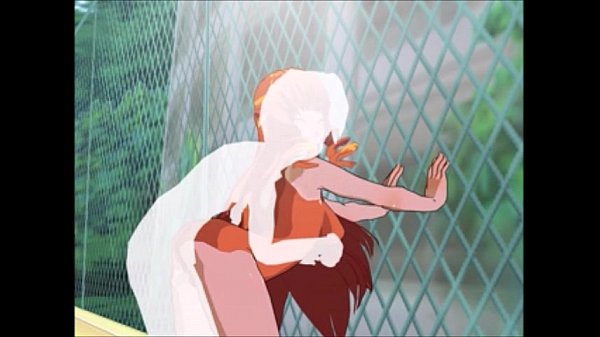 Redhead girl has sex by the pool on a sunny day